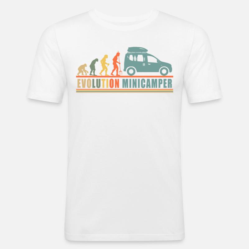 Evolution Minicamper Camping-Camper Microcamper - Men's Slim Fit T-Shirt - white