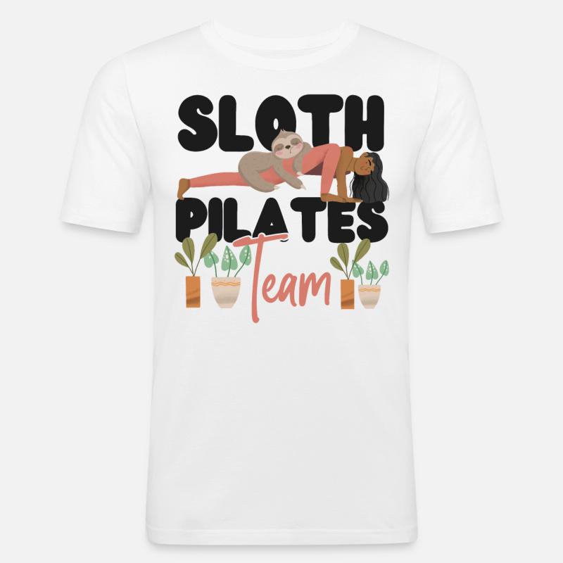 Pilates Instructor Teacher Sloth - Männer Slim Fit T-Shirt - Weiß