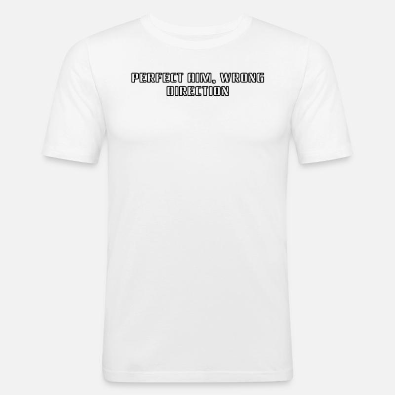 Bowling - Perfect aim, wrong direction - Männer Slim Fit T-Shirt - Weiß