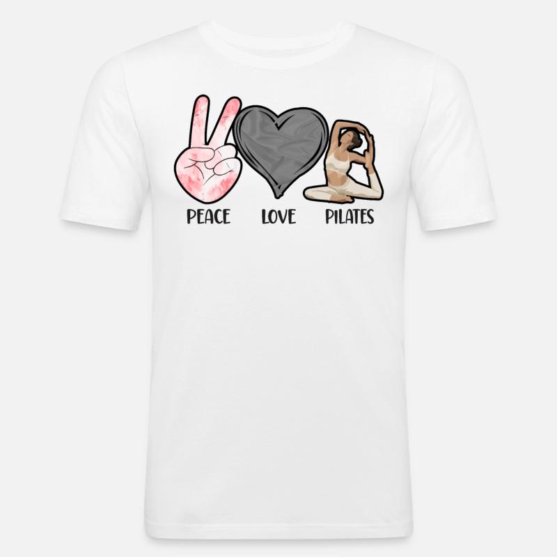 Pilates Instructor Teacher Peace - Männer Slim Fit T-Shirt - Weiß