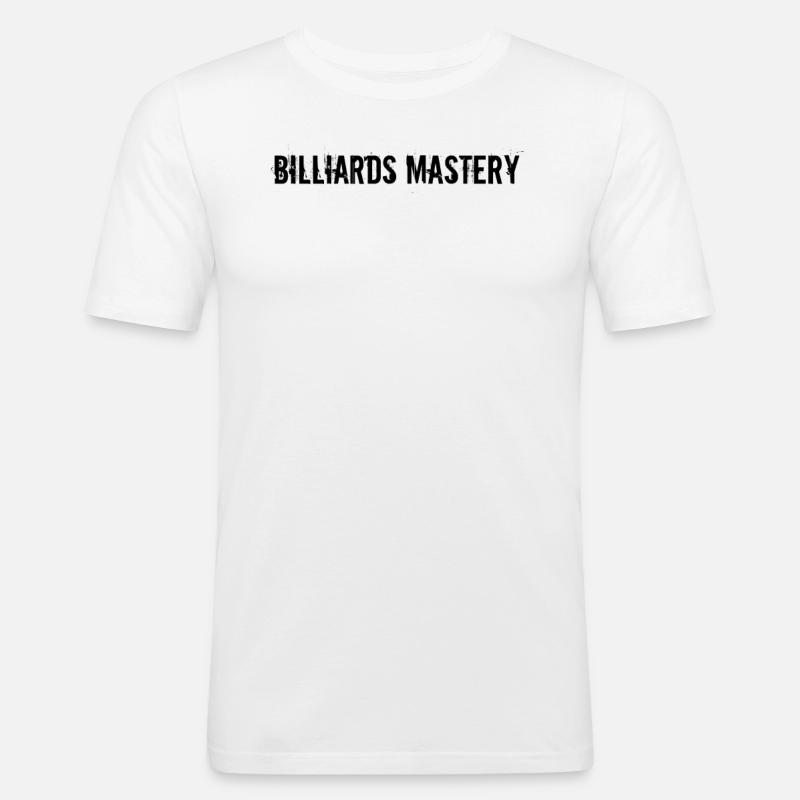Billard - Billiards Mastery - Männer Slim Fit T-Shirt - Weiß