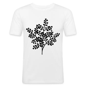 Bouquet de fleurs floral - T-shirt près du corps Homme - blanc - Devant - Nik (191cm)