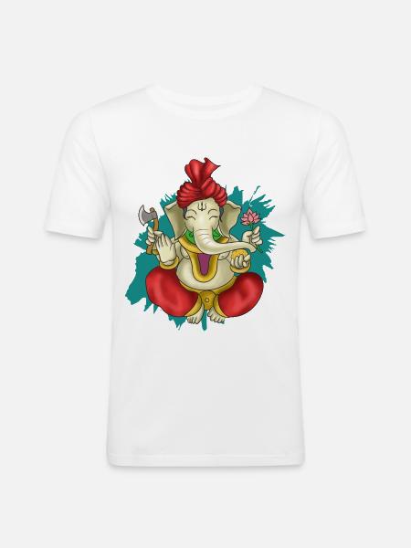 India Indian Hindu Ganesha God Land I Gift - Men's Slim Fit T-Shirt - white