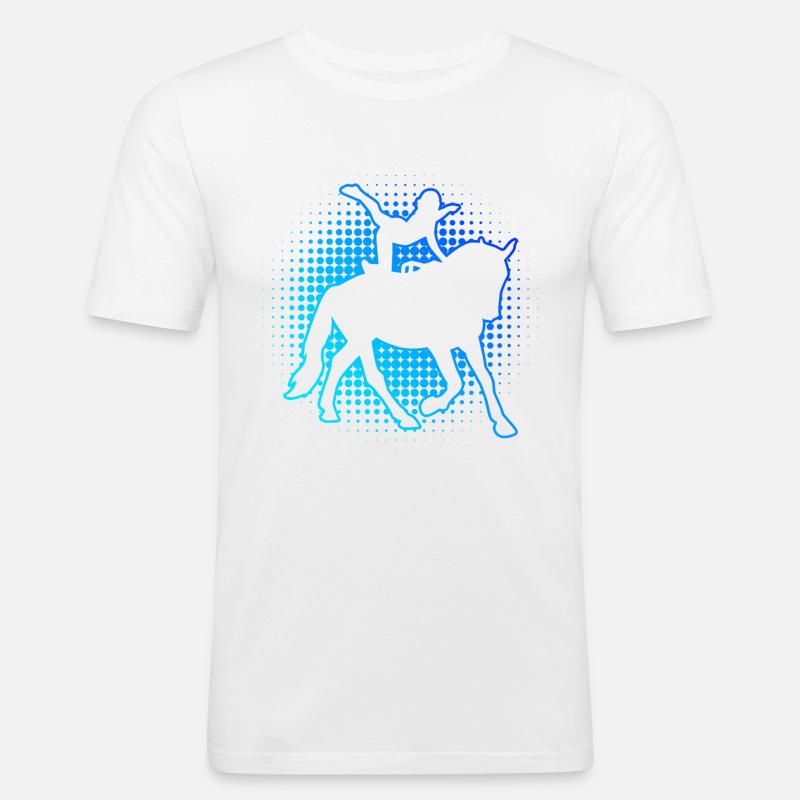 Herren Pferdeperformance Körperbeherrschung - Männer Slim Fit T-Shirt - Weiß