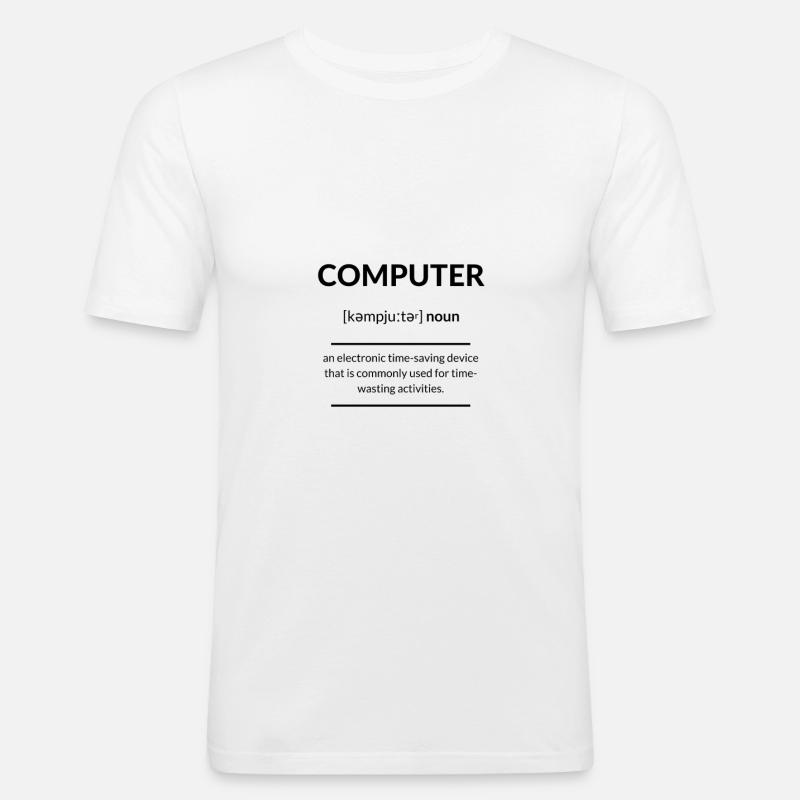 Computer 2k20 Edition - Männer Slim Fit T-Shirt - Weiß
