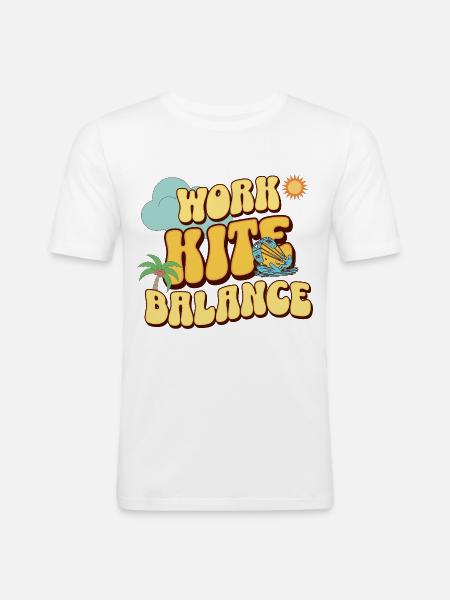Kitesurfing Kitesurf Kiteboard - T-shirt près du corps Homme - blanc