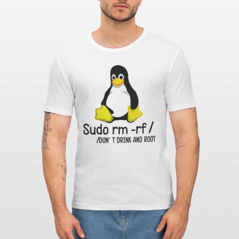 Root Programmierer Tux Pinguin Coding Männer Slim Fit T-Shirt