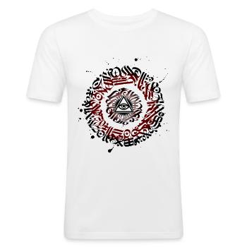 Graffiti Auge - Männer Slim Fit T-Shirt - Weiß - Vorne - Nik (191cm)