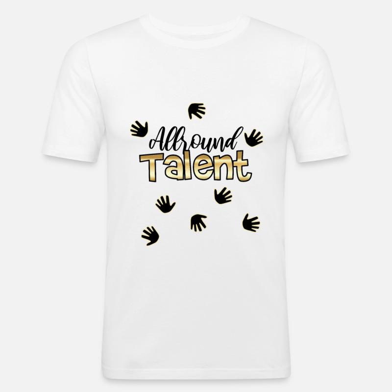 cooles Allroundtalent Allrounder Mutter Geschenk - Männer Slim Fit T-Shirt - Weiß