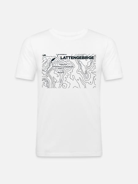 Topo Lattengebirge Paragliding - Men's Slim Fit T-Shirt - white