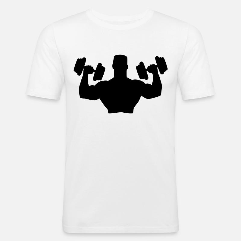 Muscle Man Training - Männer Slim Fit T-Shirt - Weiß