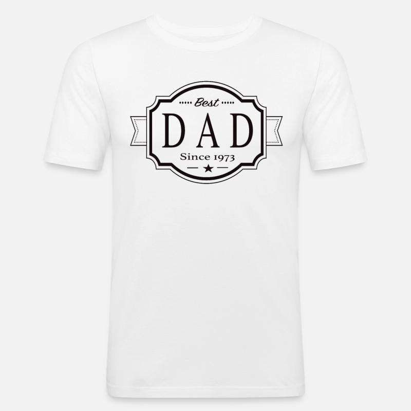 Bester Papa seit 1973 - Männer Slim Fit T-Shirt - Weiß