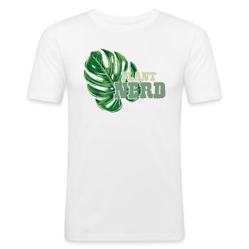 Pflanzen Nerd - Männer Slim Fit T-Shirt - Weiß - Vorne - Nik (191cm)
