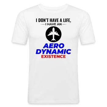 Luft- und Raumfahrtingenieur Flugmechaniker Flugzeug Flugzeug - Männer Slim Fit T-Shirt - Weiß - Vorne - Nik (191cm)