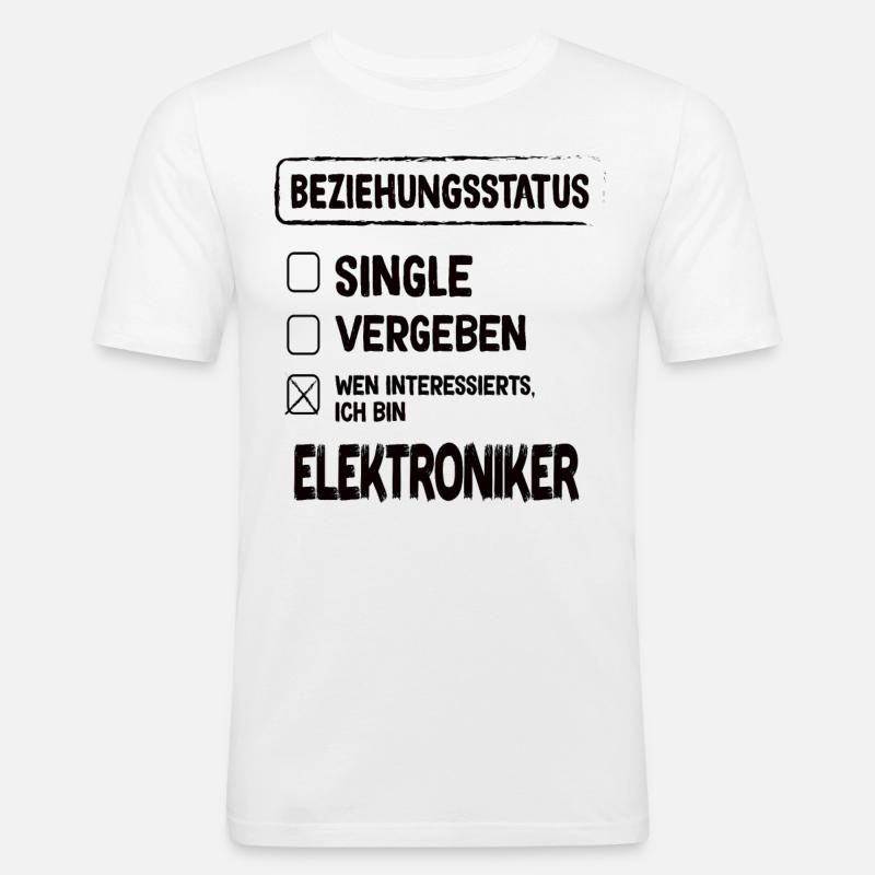 Electronics Technician Relationship Status - Men's Slim Fit T-Shirt - white