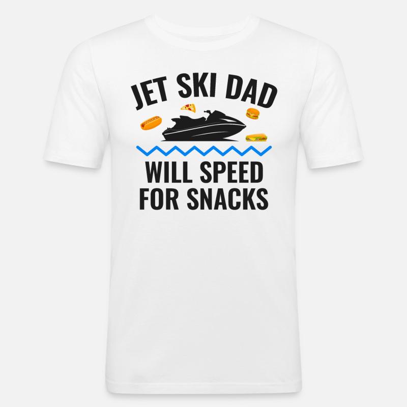 Jetski-Papa – wird für Snacks rasen - Männer Slim Fit T-Shirt - Weiß