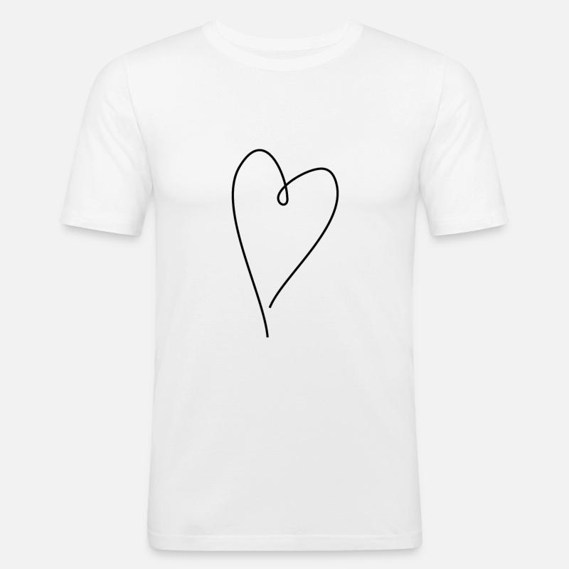 Cuore nero - Maglietta aderente da uomo - bianco