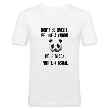 Rassismus Panda Schwarz Weiß Asiatisch - Männer Slim Fit T-Shirt - Weiß - Vorne - Nik (191cm)