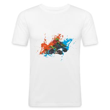 Quad - T-shirt près du corps Homme - blanc - Devant - Nik (191cm)