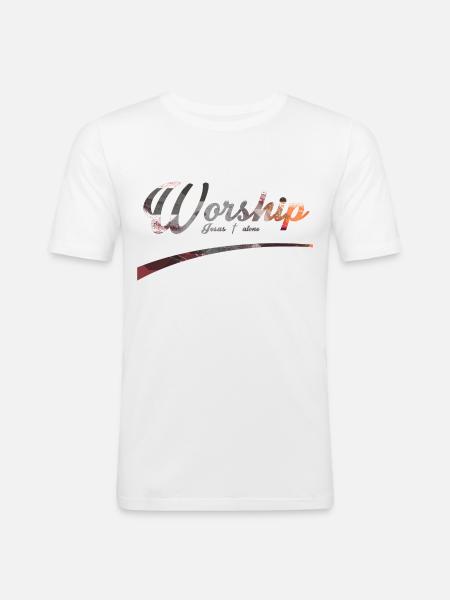 Worship - Men's Slim Fit T-Shirt - white