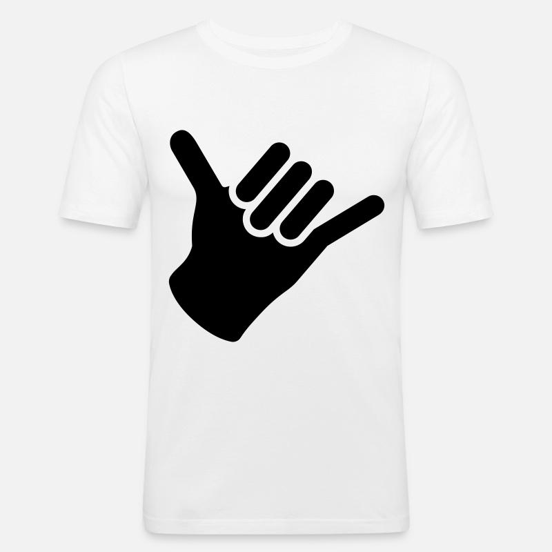 Surfer Symbol - Männer Slim Fit T-Shirt - Weiß