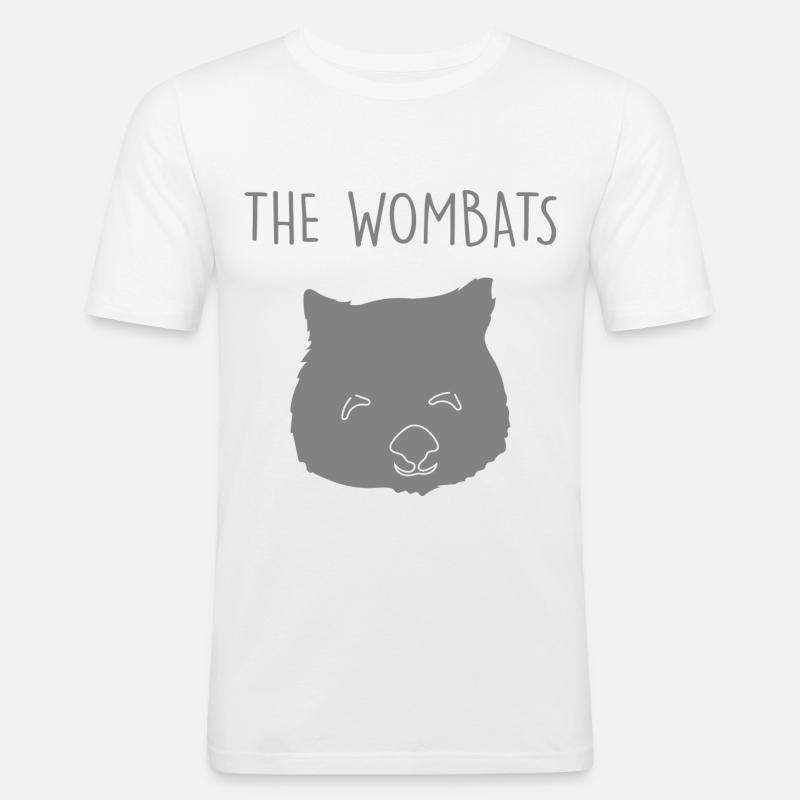 Der Wombat - Männer Slim Fit T-Shirt - Weiß