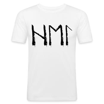 Hel Runensprache - Männer Slim Fit T-Shirt - Weiß - Vorne - Nik (191cm)
