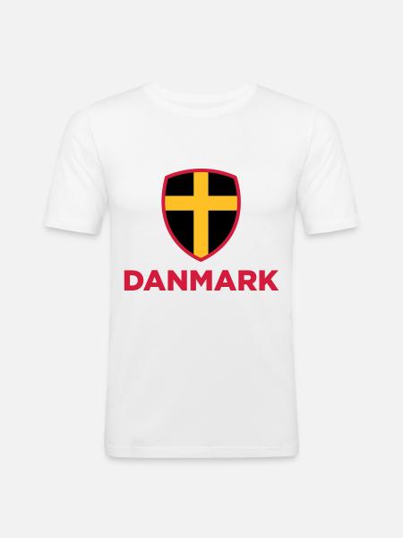National flag of Denmark - Men's Slim Fit T-Shirt - white