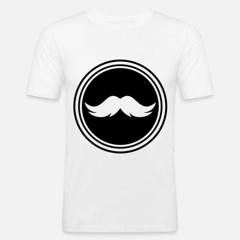 Schnurrbart symbol - Männer Slim Fit T-Shirt - Weiß