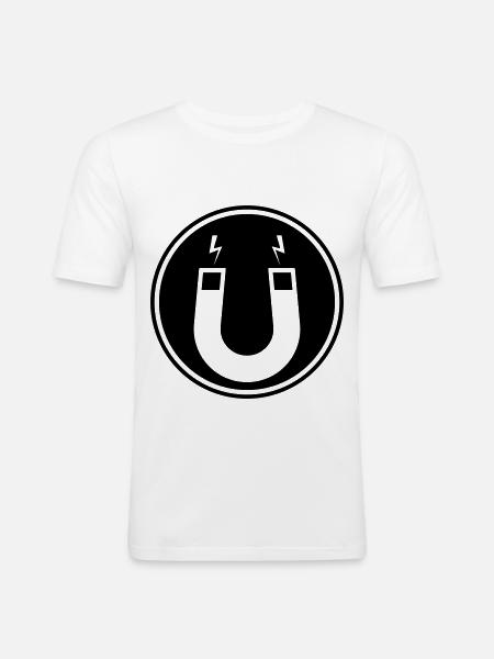 Horseshoe magnet - Men's Slim Fit T-Shirt - white