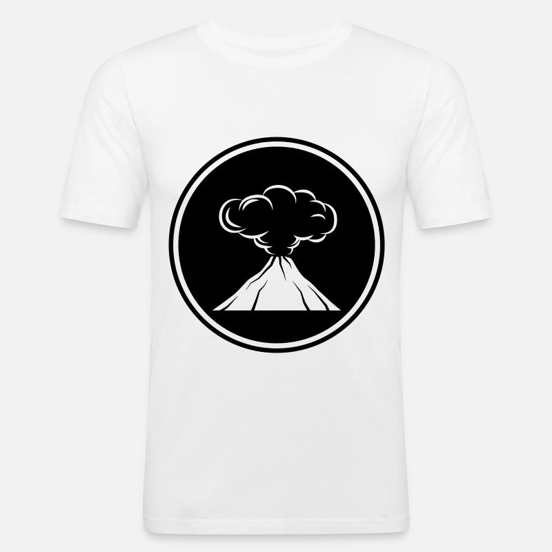 Vulkan icon symbol - Männer Slim Fit T-Shirt - Weiß