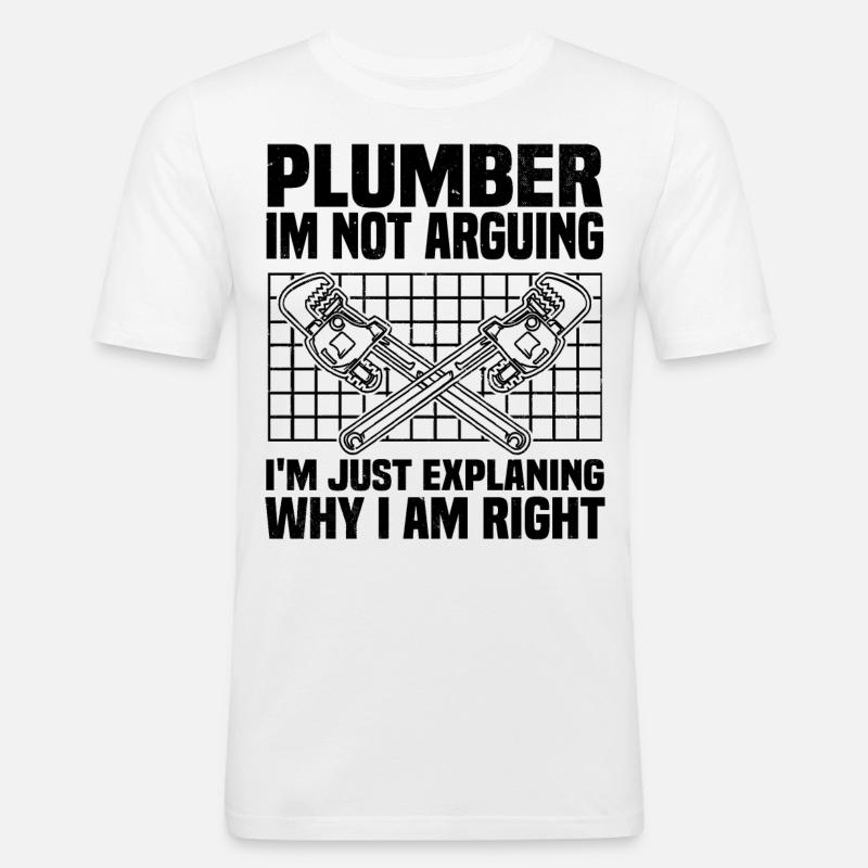 Klempner Sprüche | Handwerker Azubi Geschenkideen - Männer Slim Fit T-Shirt - Weiß