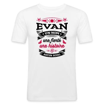EVAN UN NOM UNE FIERTÉ AUCUN RIVAL - T-shirt près du corps Homme - blanc - Devant - Nik (191cm)
