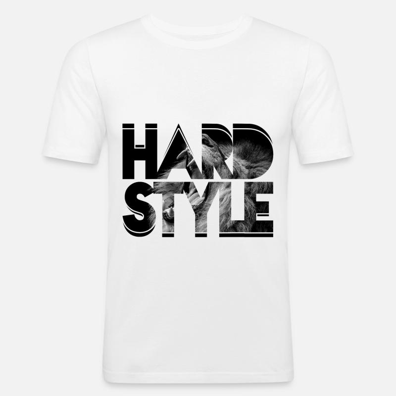 HARDSTYLE, GESCHENK - Männer Slim Fit T-Shirt - Weiß