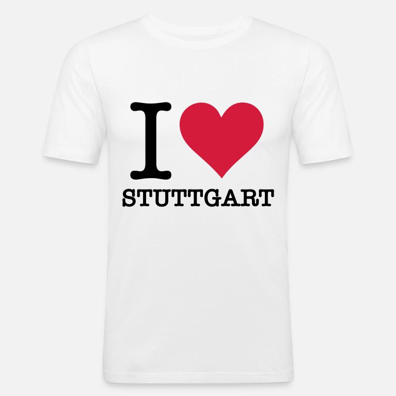 Ich liebe Stuttgart - Männer Slim Fit T-Shirt - Weiß