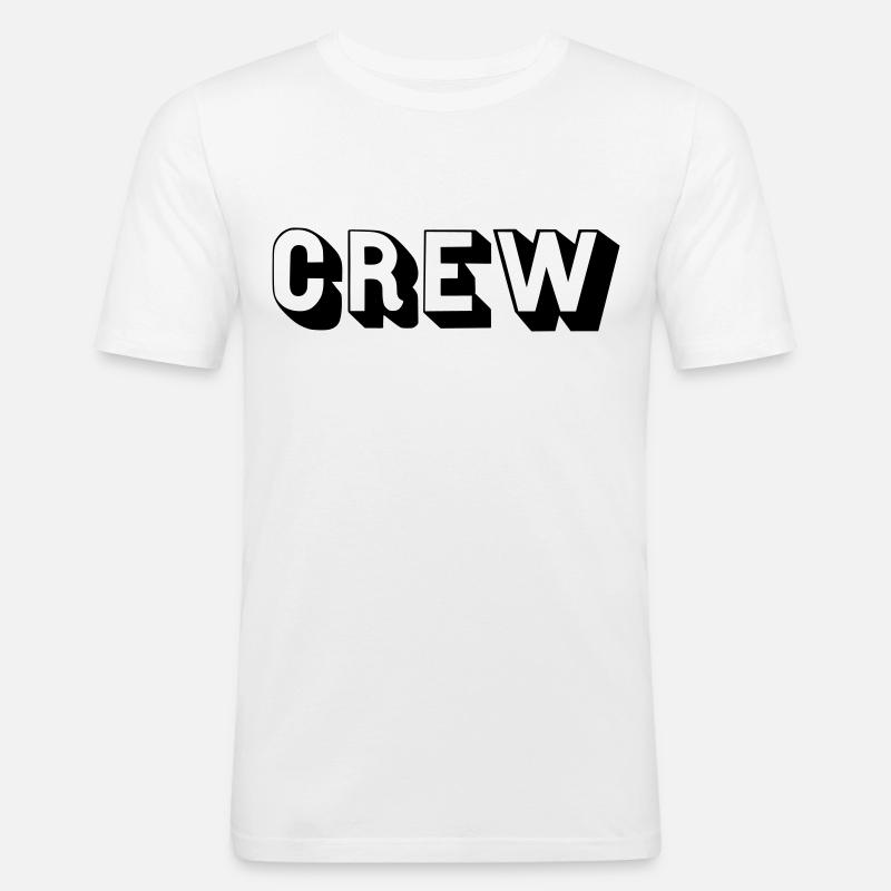 Crew - Team - Geschenkidee - Männer Slim Fit T-Shirt - Weiß