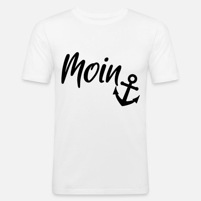 Moin - Männer Slim Fit T-Shirt - Weiß