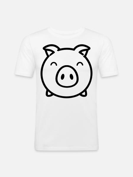 pig - Men's Slim Fit T-Shirt - white