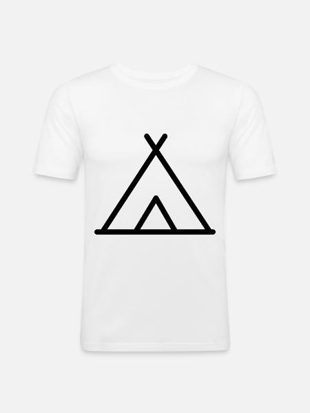 Symbol Tent Camping - Men's Slim Fit T-Shirt - white