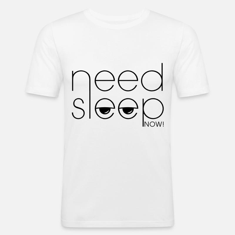 Müde – need sleep now! - Männer Slim Fit T-Shirt - Weiß