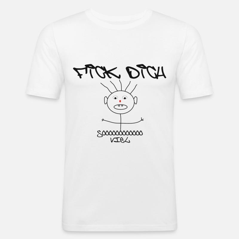 Fick Dich - Männer Slim Fit T-Shirt - Weiß