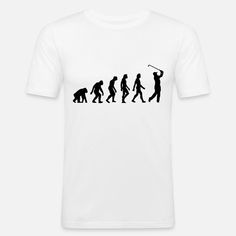 Die Evolution von Golf - Männer Slim Fit T-Shirt - Weiß