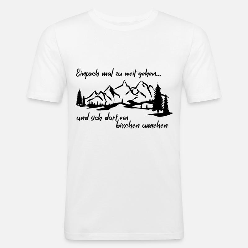 einfach mal zu weit gehen - Männer Slim Fit T-Shirt - Weiß