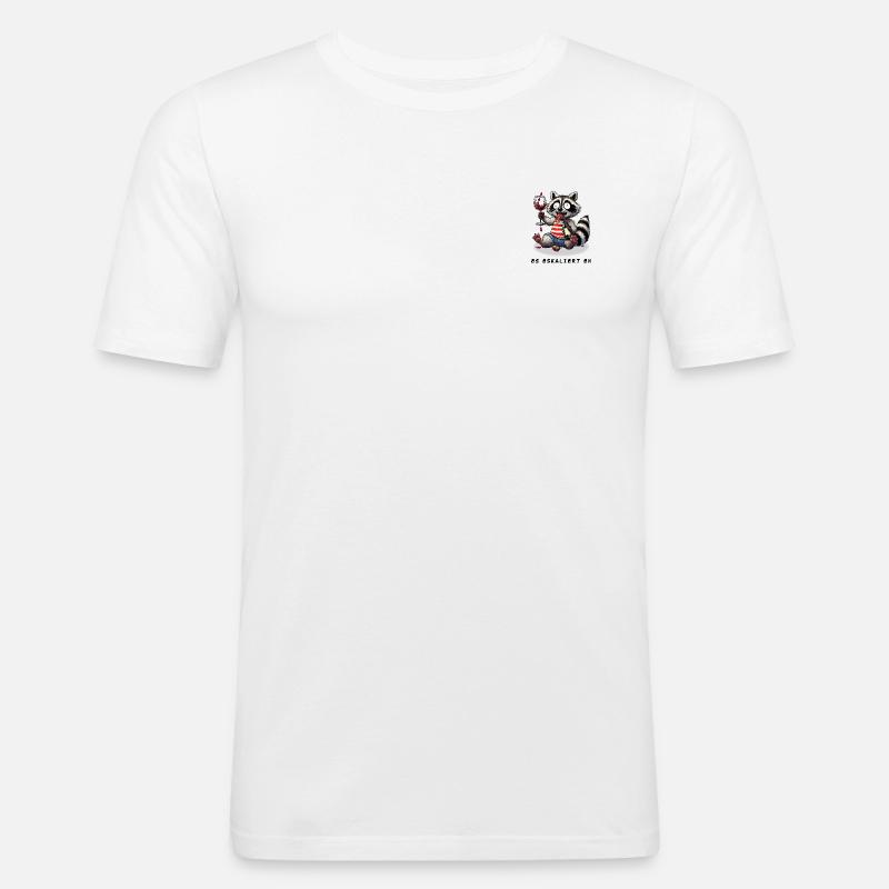 Waschbär Eskaliert - Männer Slim Fit T-Shirt - Weiß
