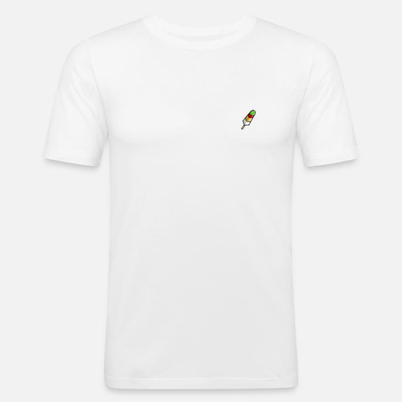 Kaktus Eis - Männer Slim Fit T-Shirt - Weiß