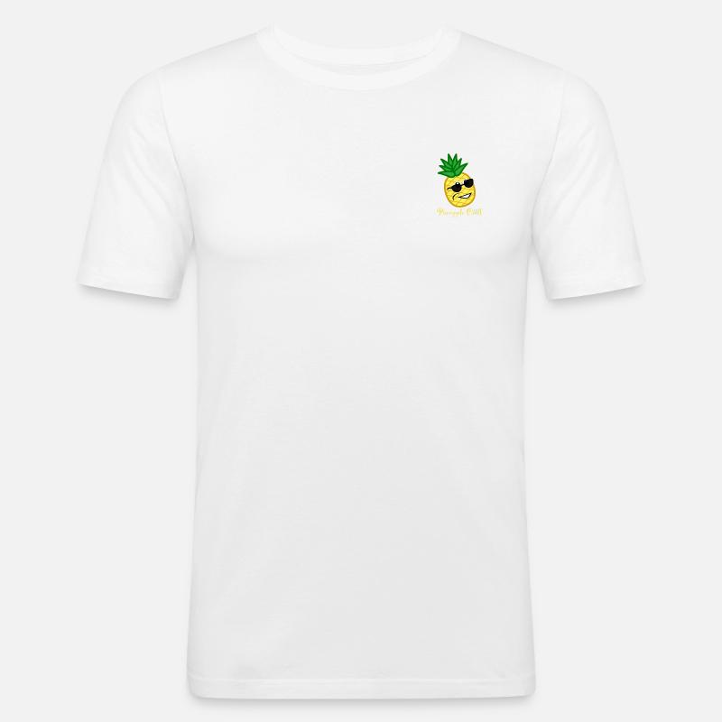 Pineapple Chill - Männer Slim Fit T-Shirt - Weiß