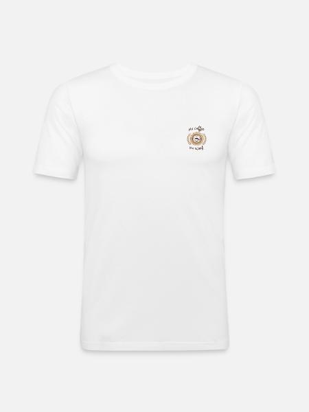 no coffee no work - Men's Slim Fit T-Shirt - white