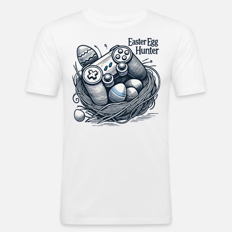 Osterei Jäger Gaming Controller Design - Männer Slim Fit T-Shirt - Weiß