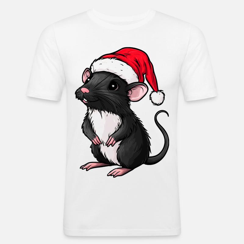 Julerotte - Herre Slim Fit T-Shirt - hvid