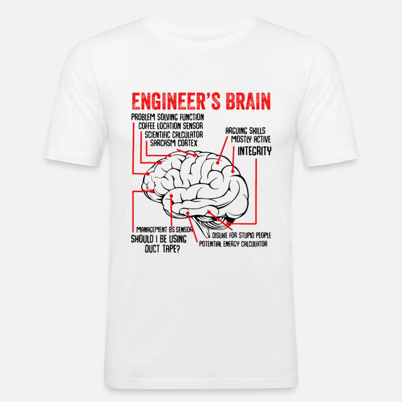 Engineers Brain Engineer Technology Gift - Men's Slim Fit T-Shirt - white